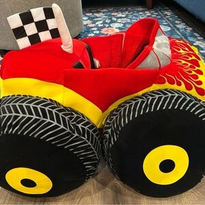 Red and Yellow Plush Race Car Toy